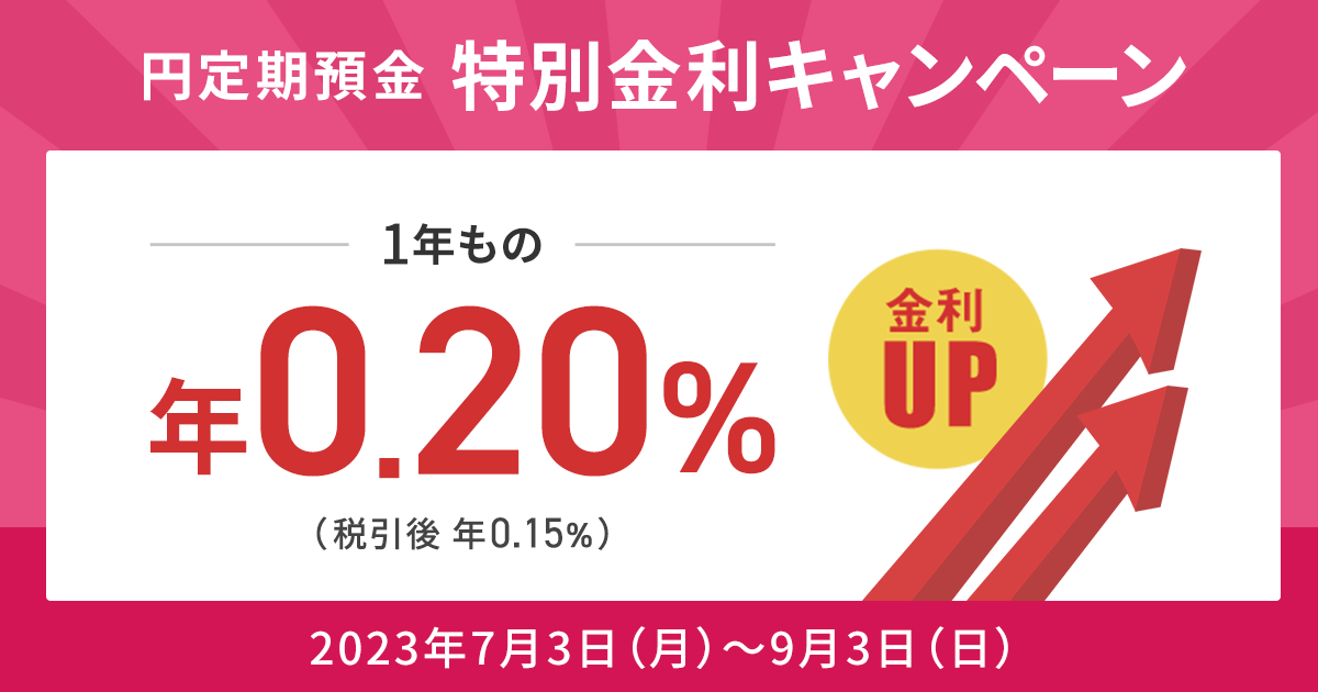 円定期預金１年もの 特別金利キャンペーン | NEOBANK 住信SBIネット銀行