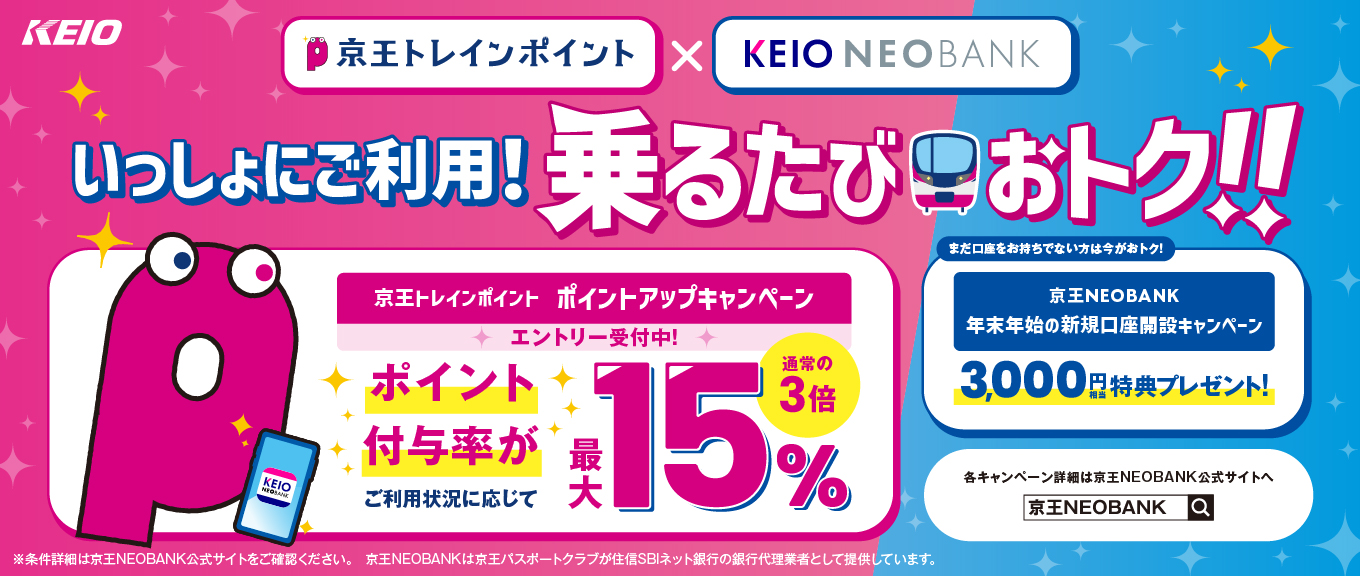 京王NEOBANK　京王トレインポイントポイントアップキャンペーン
