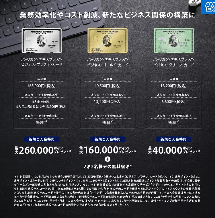 アメリカン・エキスプレスのビジネス・カードのご案内 | 法人の