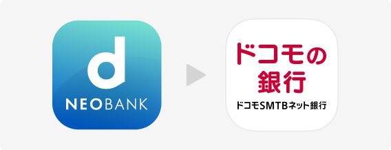「d NEOBANK」から「ドコモの銀行 ドコモSMTBネット銀行」に変更