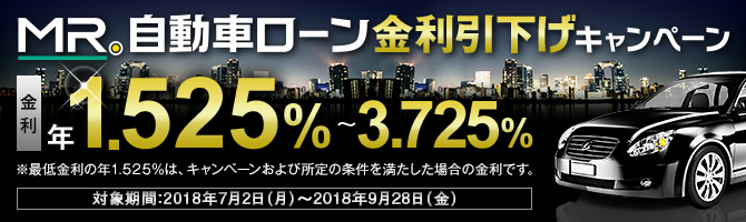 自動車ローン金利引下げキャンペーン