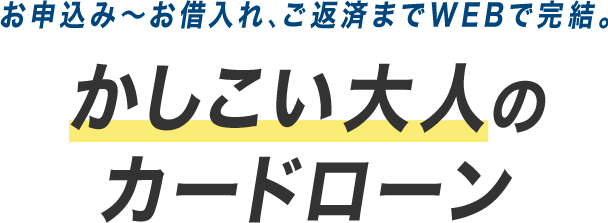 お申込み～お借入れ、ご返済までWEBで完結。かしこい大人のカードローン