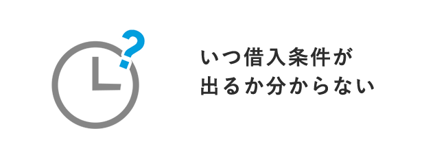 いつ借入条件が出るか分からない