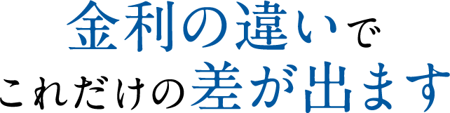 金利の違いでこれだけの差が出ます