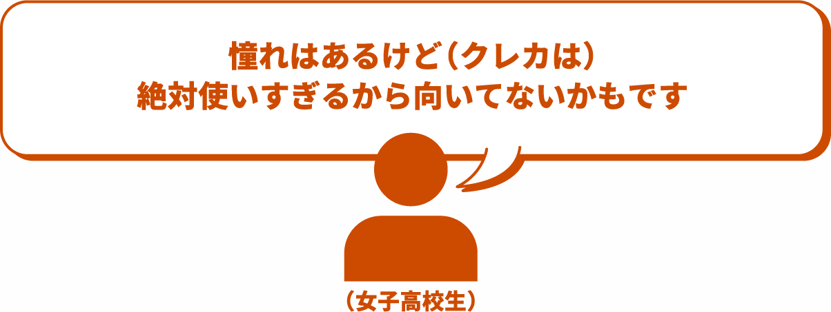 憧れはあるけど（クレカは）絶対使いすぎるから向いてないかもです